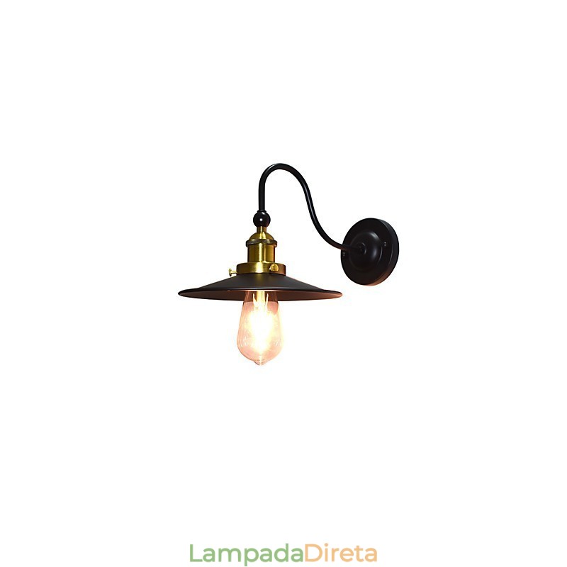 Luminária de parede Arandelas de parede Luminária de parede de ferro Lâmpada de parede sabre de luz preta muda na parede