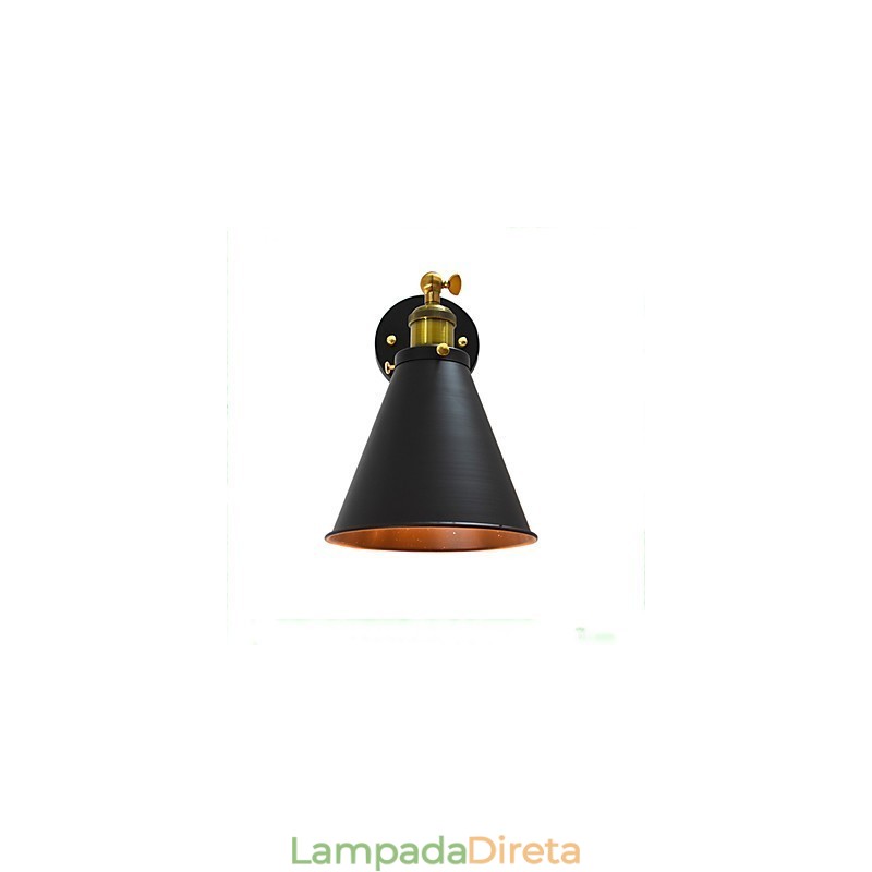 Luminária de parede de ferro simples Light Buzz Paint Lâmpada de sabre de luz preta muda na parede