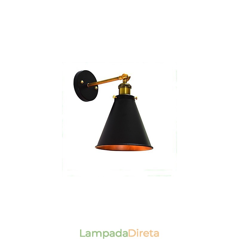 Luminária de parede de ferro simples Light Buzz Paint Lâmpada de sabre de luz preta muda na parede