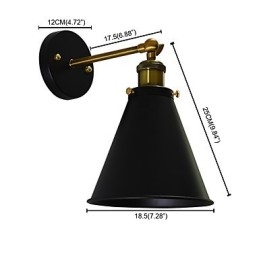 Luminária de parede de ferro simples Light Buzz Paint Lâmpada de sabre de luz preta muda na parede