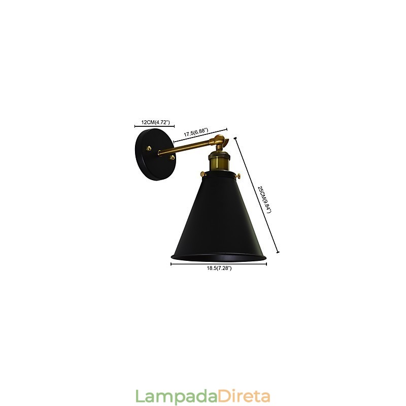 Luminária de parede de ferro simples Light Buzz Paint Lâmpada de sabre de luz preta muda na parede