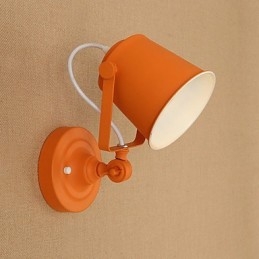 Pintura retrô country com recurso ajustável para braço oscilante, proteção para os olhos, luminária de parede embutida, luz de parede