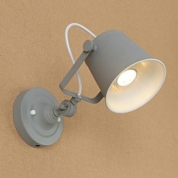 Pintura retrô country com recurso ajustável para braço oscilante, proteção para os olhos, luminária de parede embutida, luz de parede