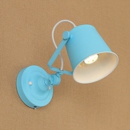 Pintura retrô country com recurso ajustável para braço oscilante, proteção para os olhos, luminária de parede embutida, luz de parede