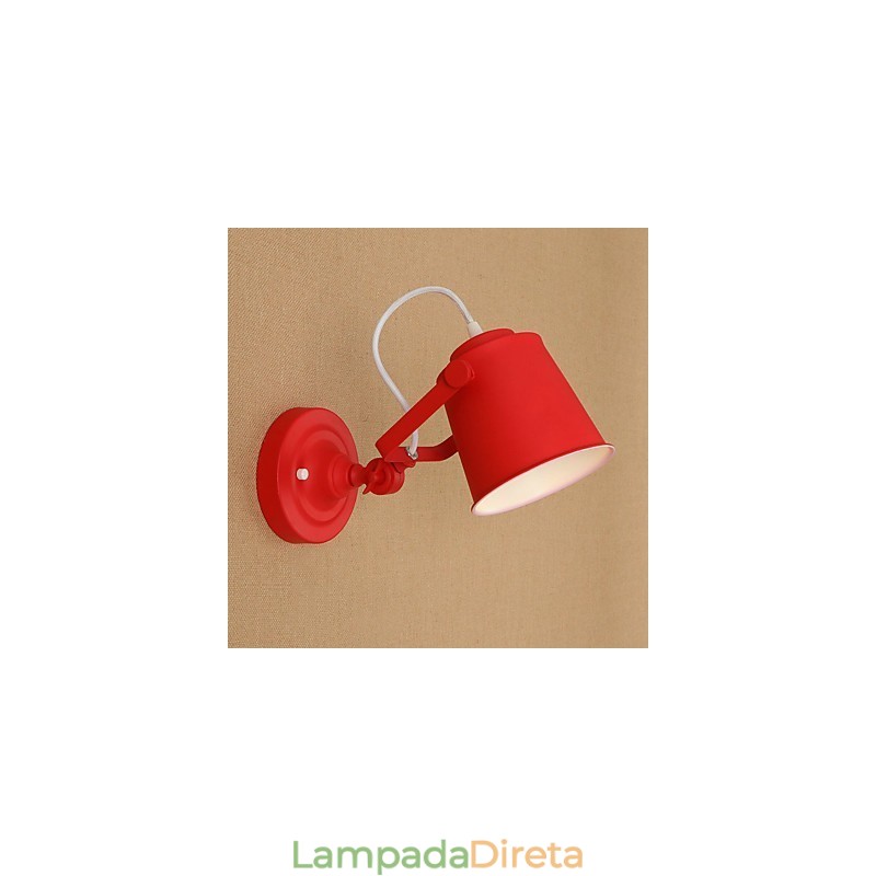 Pintura retrô country com recurso ajustável para braço oscilante, proteção para os olhos, luminária de parede embutida, luz de parede
