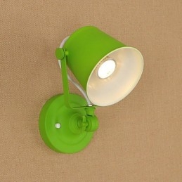 Pintura retrô country com recurso ajustável para braço oscilante, proteção para os olhos, luminária de parede embutida, luz de parede