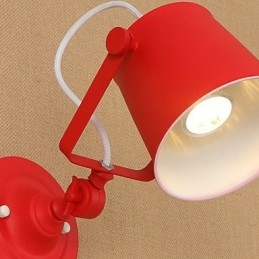 Pintura retrô country com recurso ajustável para braço oscilante, proteção para os olhos, luminária de parede embutida, luz de parede