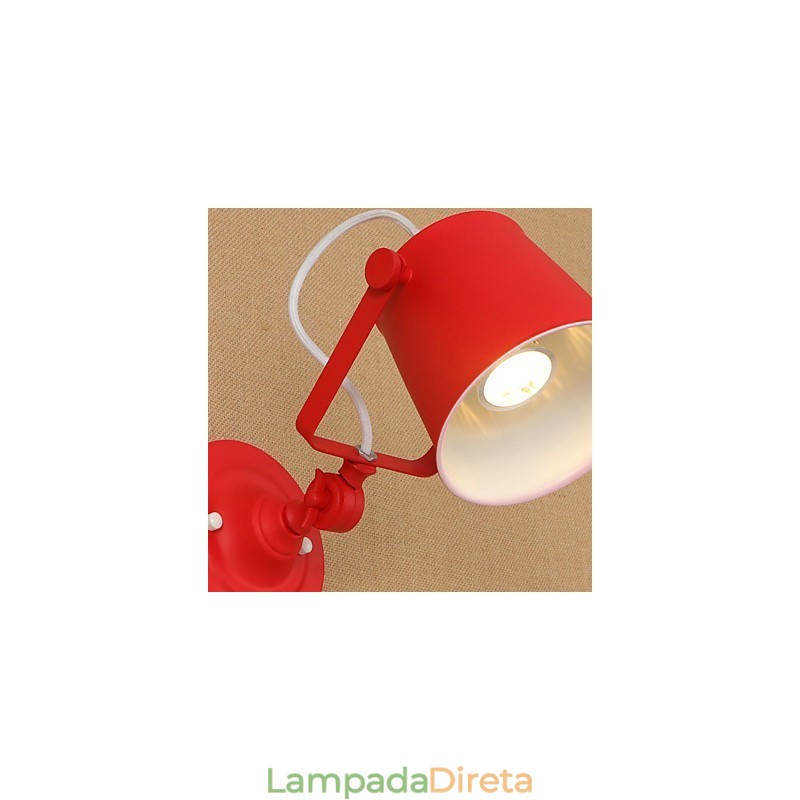 Pintura retrô country com recurso ajustável para braço oscilante, proteção para os olhos, luminária de parede embutida, luz de parede