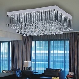 Luminária de teto artística com design de contas de cristal