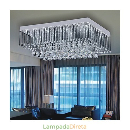 Luminária de teto artística com design de contas de cristal Luminária de teto artística com design de contas de cristal