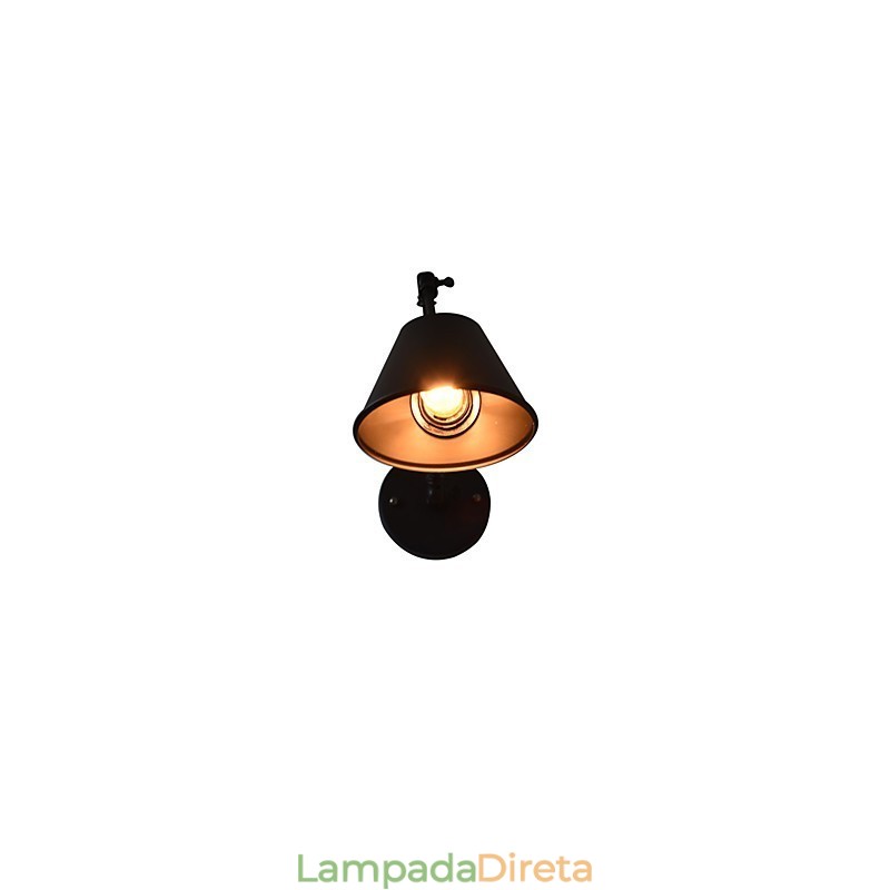 Luminária de parede Arandelas de parede Luminária de parede de ferro Lâmpada de parede sabre de luz preta muda na parede