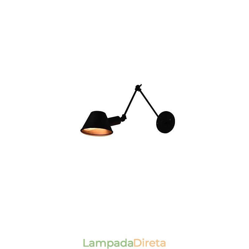 Luminária de parede Arandelas de parede Luminária de parede de ferro Lâmpada de parede sabre de luz preta muda na parede