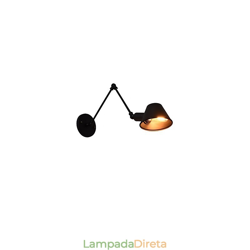 Luminária de parede Arandelas de parede Luminária de parede de ferro Lâmpada de parede sabre de luz preta muda na parede