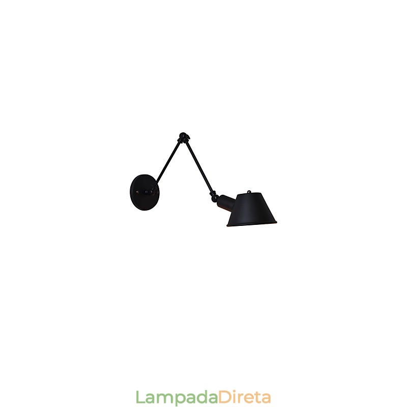 Luminária de parede Arandelas de parede Luminária de parede de ferro Lâmpada de parede sabre de luz preta muda na parede