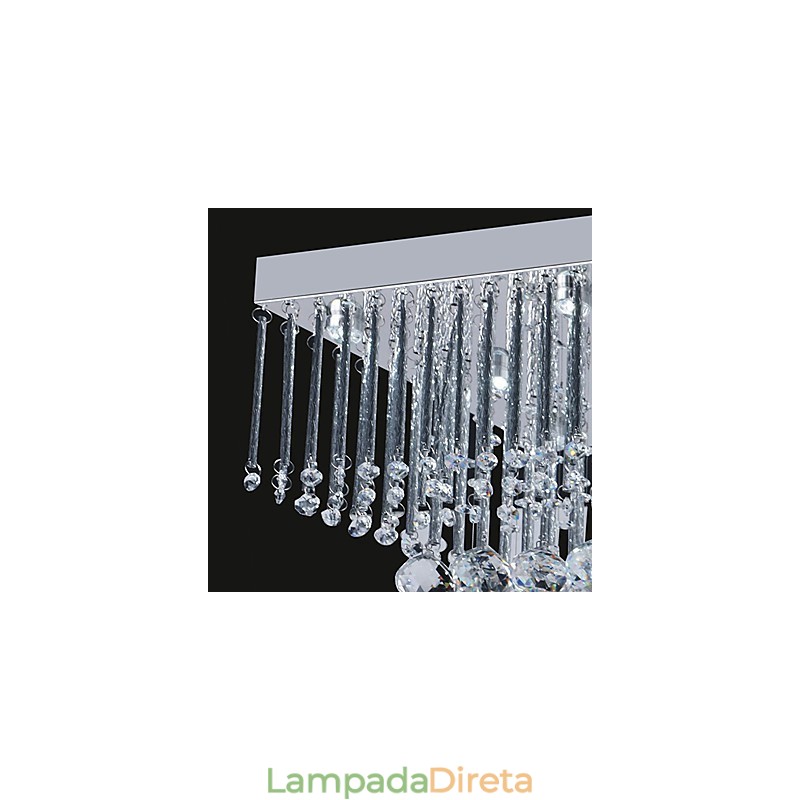 Luminária de teto artística com design de contas de cristal