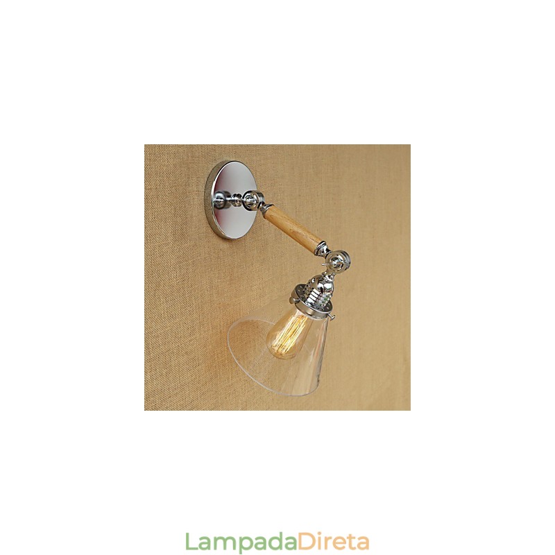 Recurso moderno contemporâneo country retrô galvanizado para luz ambiente de braço oscilante