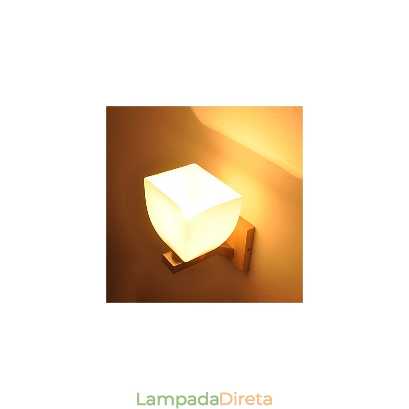 Luminária de parede simples, abajur de mesa de cabeceira com cúpula de vidro e madeira maciça para quarto, cômoda, sala de estar, quarto de bebê, dormitório universitário, mesa de centro, estantes de livros