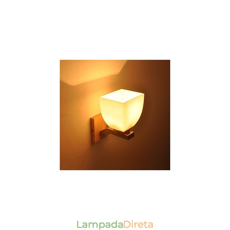 Luminária de parede simples, abajur de mesa de cabeceira com cúpula de vidro e madeira maciça para quarto, cômoda, sala de estar, quarto de bebê, dormitório universitário, mesa de centro, estantes de livros