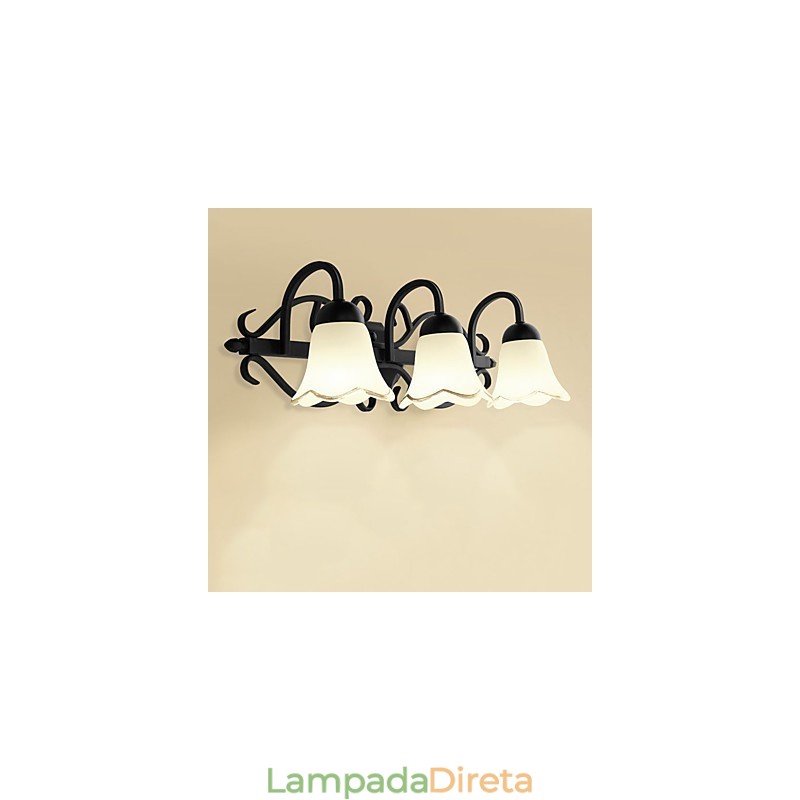 Luminária de parede galvanizada rústica Lodge para iluminação de banheiro Downlight