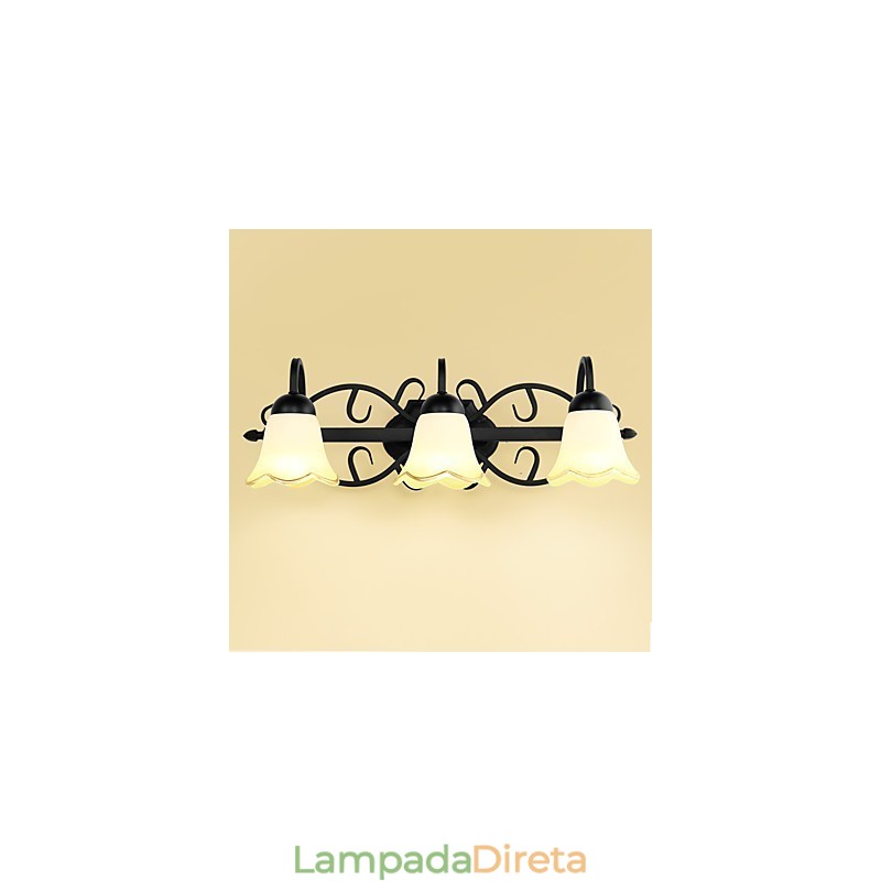Luminária de parede galvanizada rústica Lodge para iluminação de banheiro Downlight