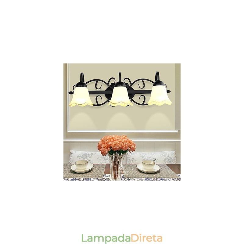 Luminária de parede galvanizada rústica Lodge para iluminação de banheiro Downlight