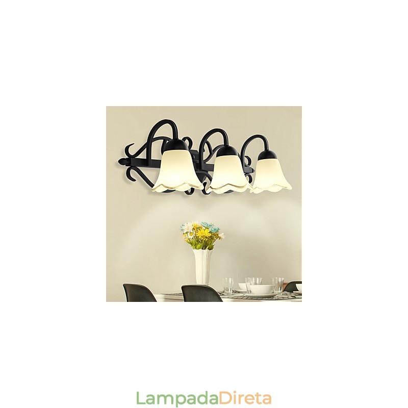 Luminária de parede galvanizada rústica Lodge para iluminação de banheiro Downlight