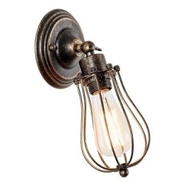Luminária de parede vintage Luminária de parede industrial Luminária de parede com gaiola de arame de metal preto