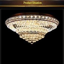 Luminária de teto de cristal de luxo moderna absorve luz de cúpula de 60 cm de diâmetro