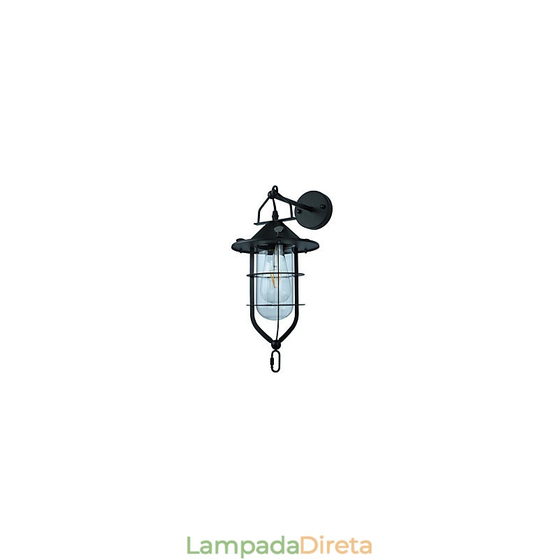 Luminária de parede de aço pintado com luz, decoração de café americano preto e branco, luminária de parede retrô, lâmpada de sabre de luz na parede