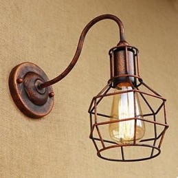Iron Art Long Arm Nostalgic And Retro Creative Character Rust Color Study Sala de estar Head Of The American Wall Lamp