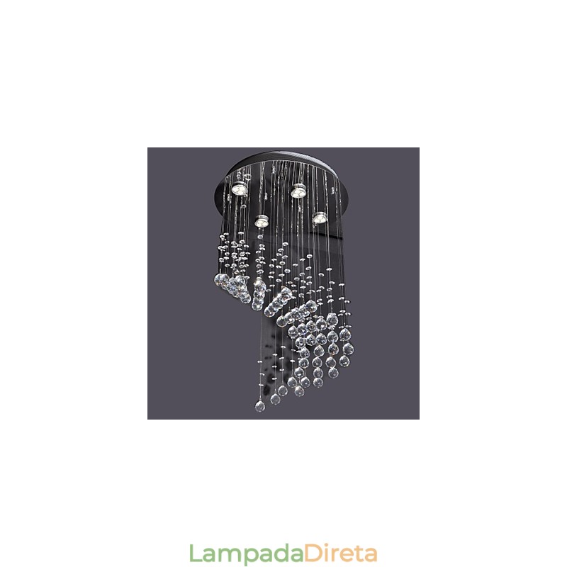 Moderno Contemporâneo Cristal Cromado Metal Montagem Embutida