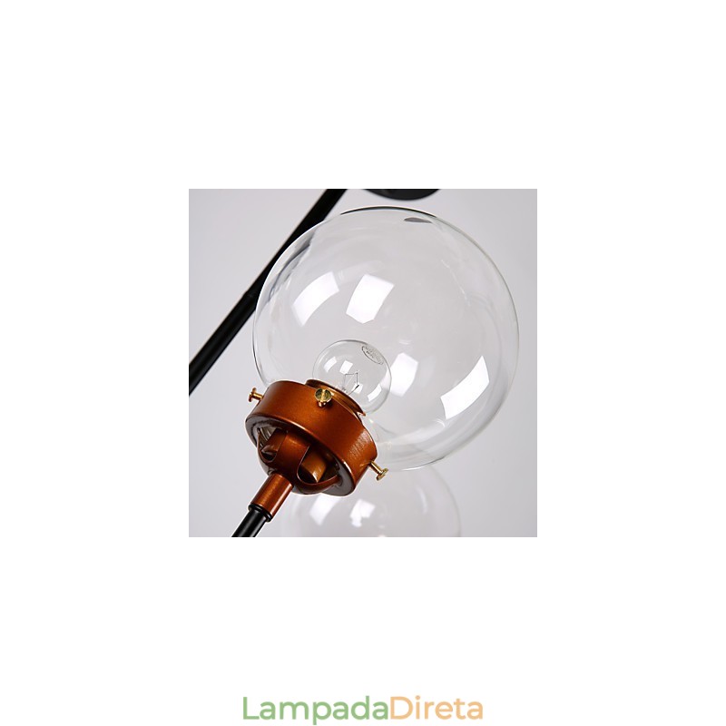Lustre moderno criativo de ferro forjado restaurando formas antigas de bola de vidro molecular magia feijão droplight
