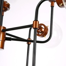Lustre moderno criativo de ferro forjado restaurando formas antigas de bola de vidro molecular magia feijão droplight