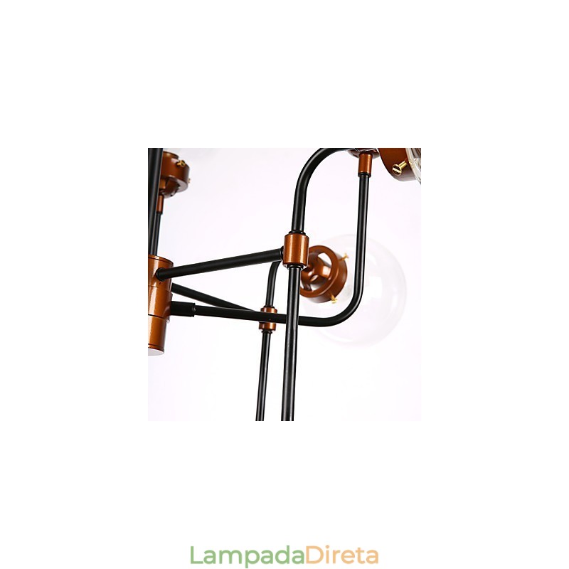 Lustre moderno criativo de ferro forjado restaurando formas antigas de bola de vidro molecular magia feijão droplight