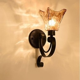 Luminária de parede simples para sala de estar, ferro, decorativa, quarto, cabeceira, lâmpada de corredor
