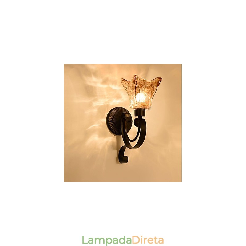 Luminária de parede simples para sala de estar, ferro, decorativa, quarto, cabeceira, lâmpada de corredor