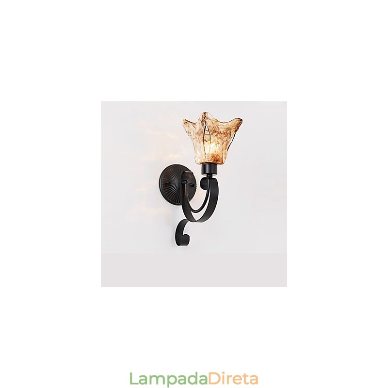 Luminária de parede simples para sala de estar, ferro, decorativa, quarto, cabeceira, lâmpada de corredor