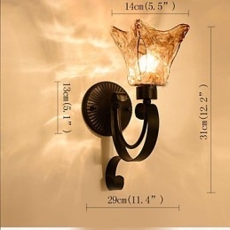 Luminária de parede simples para sala de estar, ferro, decorativa, quarto, cabeceira, lâmpada de corredor