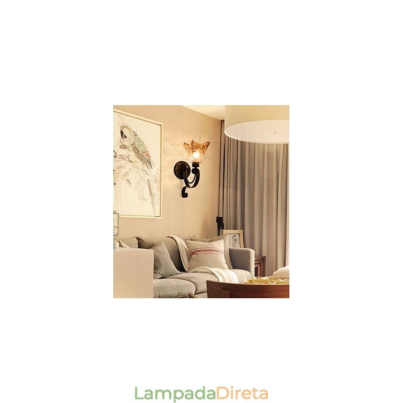 Luminária de parede simples para sala de estar, ferro, decorativa, quarto, cabeceira, lâmpada de corredor
