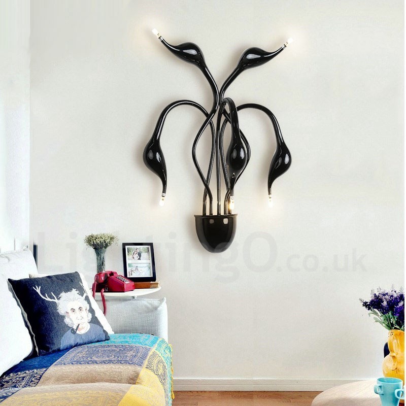 Swan Head Moderno Contemporâneo Multi Cores Luz Ambiente Arandelas de Parede Luz de Parede
