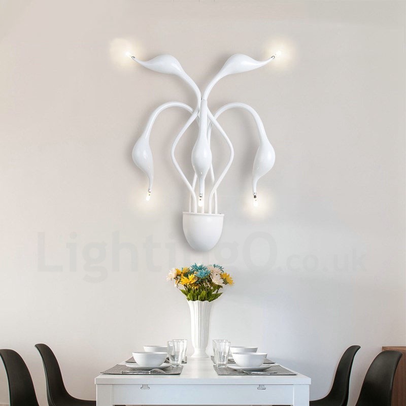 Swan Head Moderno Contemporâneo Multi Cores Luz Ambiente Arandelas de Parede Luz de Parede