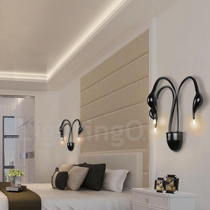 Swan Head Moderno Contemporâneo Multi Cores Luz Ambiente Arandelas de Parede Luz de Parede