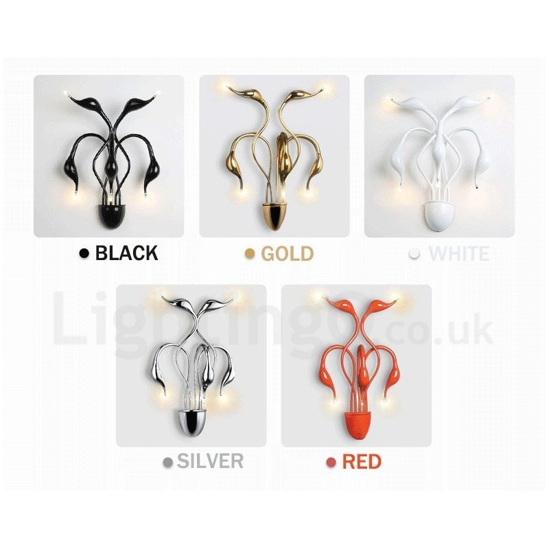 Swan Head Moderno Contemporâneo Multi Cores Luz Ambiente Arandelas de Parede Luz de Parede