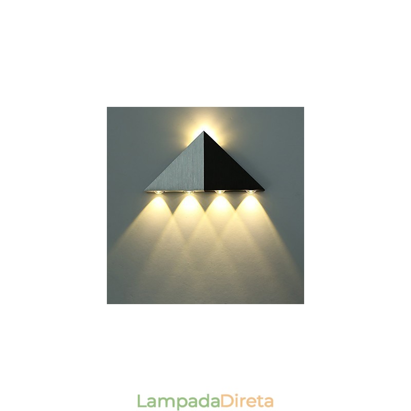 Luminária de parede triangular moderna, luminária de parede para corredor interno, para cima e para baixo, holofote, iluminação decorativa de alumínio para estúdio, restaurante