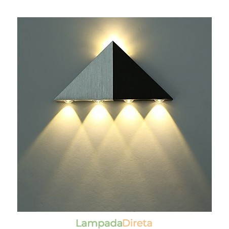 Luminária de parede triangular moderna, luminária de parede para corredor interno, para cima e para baixo, holofote, iluminação decorativa de alumínio para estúdio, restaurante Luminária de parede triangular moderna, luminária de parede para corredor interno, para cima e para baixo, holofote, iluminação decorativa de alumínio para estúdio, restaurante