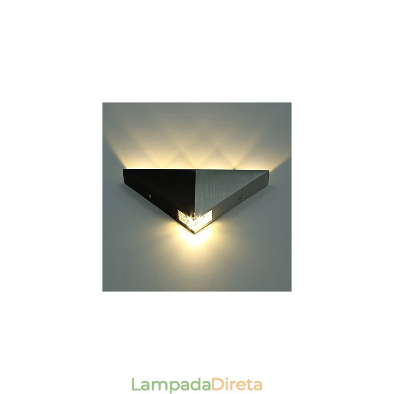 Luminária de parede triangular moderna, luminária de parede para corredor interno, para cima e para baixo, holofote, iluminação decorativa de alumínio para estúdio, restaurante