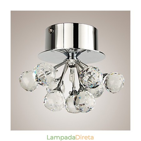 Mini estilo moderno e contemporâneo de cristal cromado metal embutido
