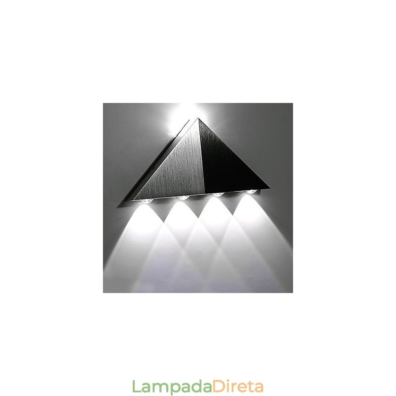 Luminária de parede triangular moderna, luminária de parede para corredor interno, para cima e para baixo, holofote, iluminação decorativa de alumínio para estúdio, restaurante