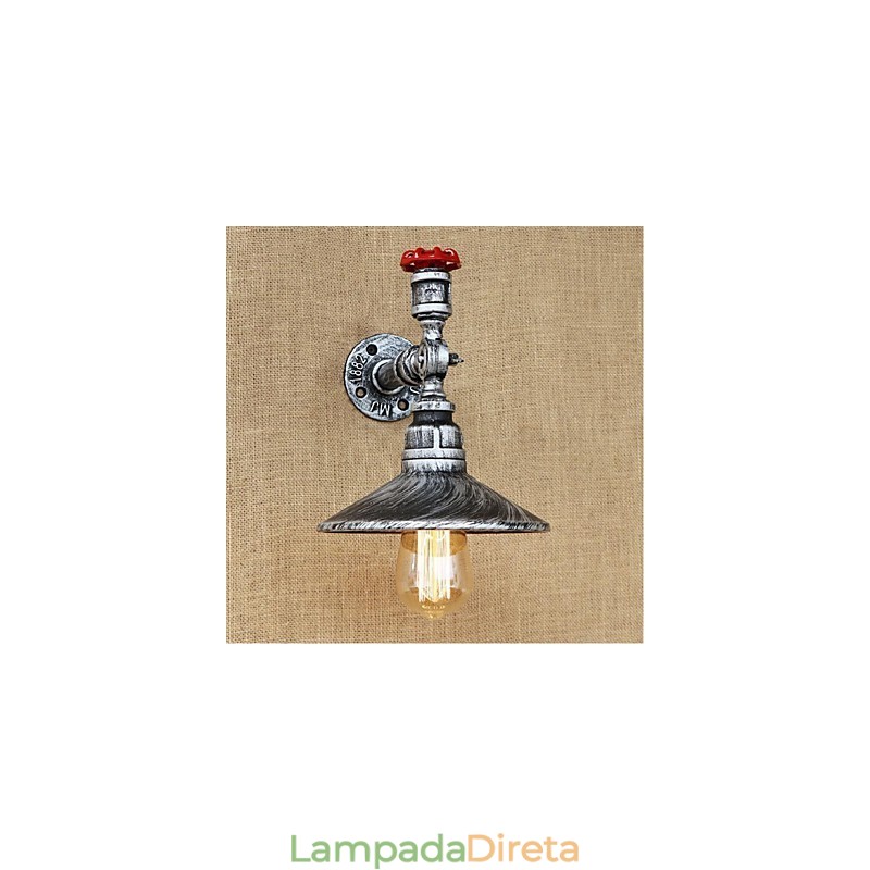 Pintura rústica de chalé para arandelas de parede com luz ambiente, luminária de parede prata