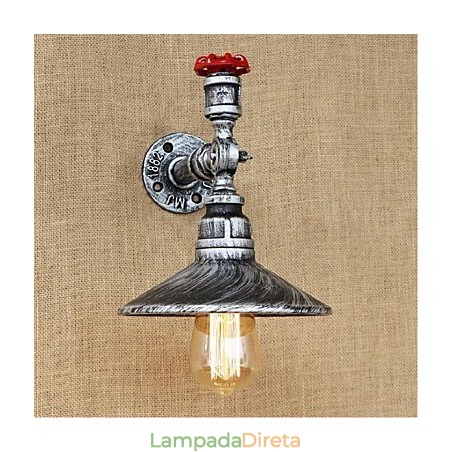 Pintura rústica de chalé para arandelas de parede com luz ambiente, luminária de parede prata